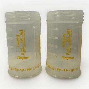 2 VTG 90's Playtex Baby Bottle Nurser Drop in Liner Style w/o Top Or Nipple 4 oz